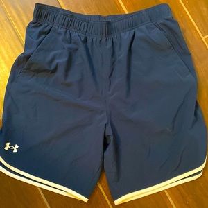 EUC ⭐️ Mens Under Armor Navy Blue Shorts Size Large